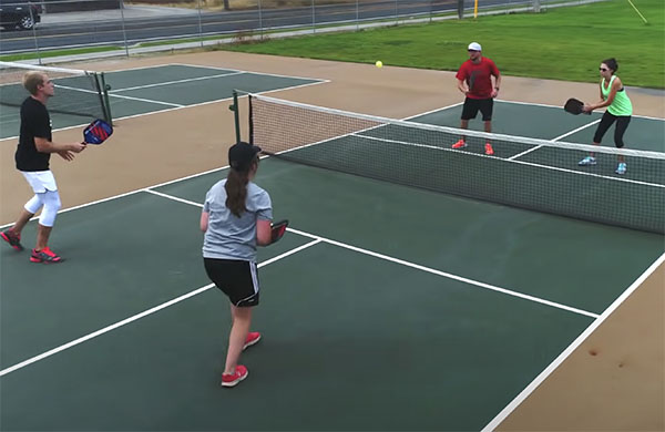 Pickleball doubles players